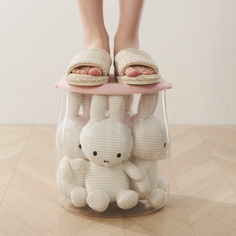 PET厨房密封防潮大号储物罐儿童玩具收纳凳储物凳透明收纳桶家用详情图3