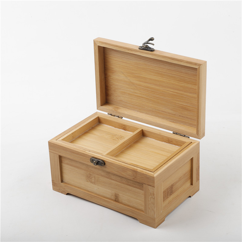 Wooden box storage box, gift display box, flip lid wooden box with LOGO, household plum, orchid, bamboo and chrysanthemum, bamboo tea cake storage, tea details Picture