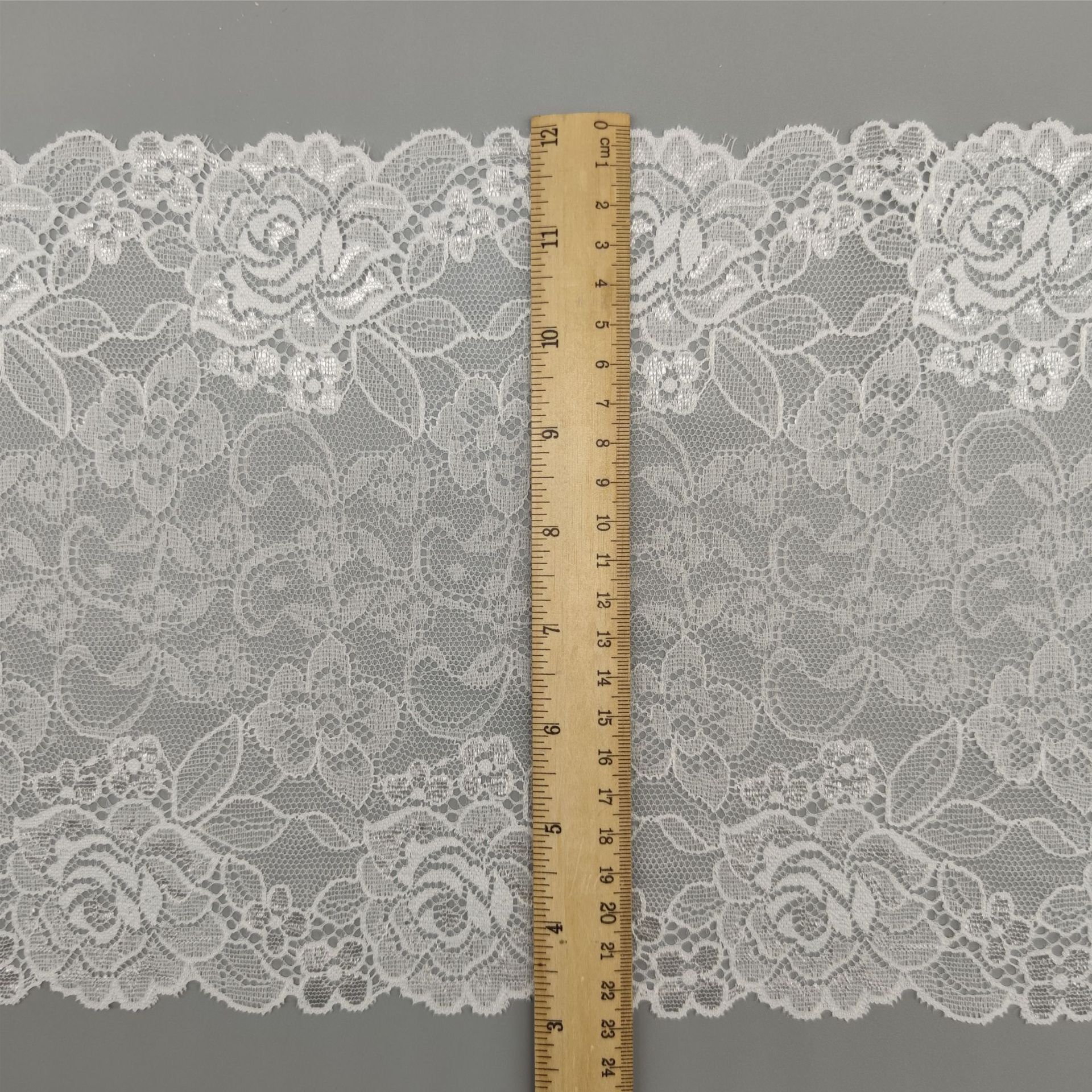 New 22.5cm exquisite elastic lace trim clothing accessories diy lace trim brocade elastic lace details Picture