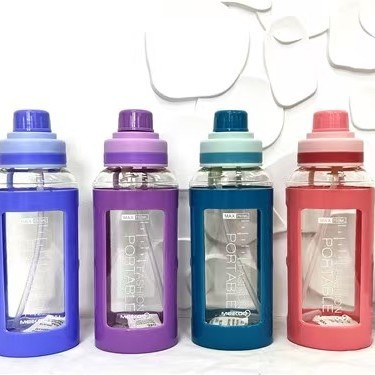 Cross-border best-selling sports water bottles, summer large-capacity straw cups, bouncy LIDS, student soft silicone spouts, sports space cups details Picture