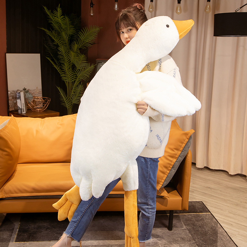 Net red big white goose doll Douyin plush toy bed sleeping pillow large doll stall wholesale details Picture