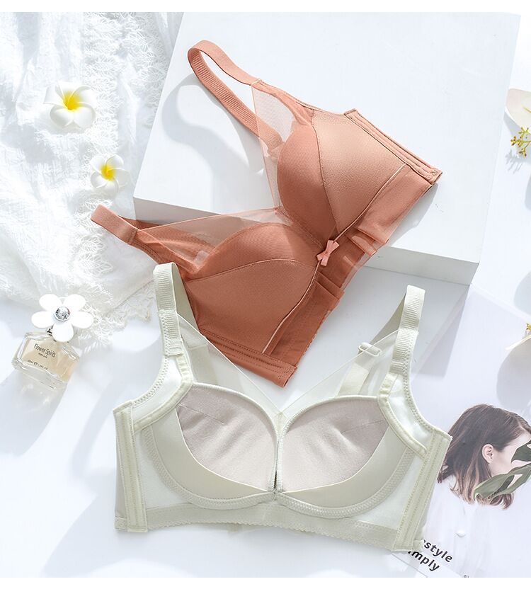 A Free Shipping Sexy Cute Girl's New Bra No Underwire Retraction Pair Breast Support Adjustment Underwear Ab Medium Thick Cup Item Picture