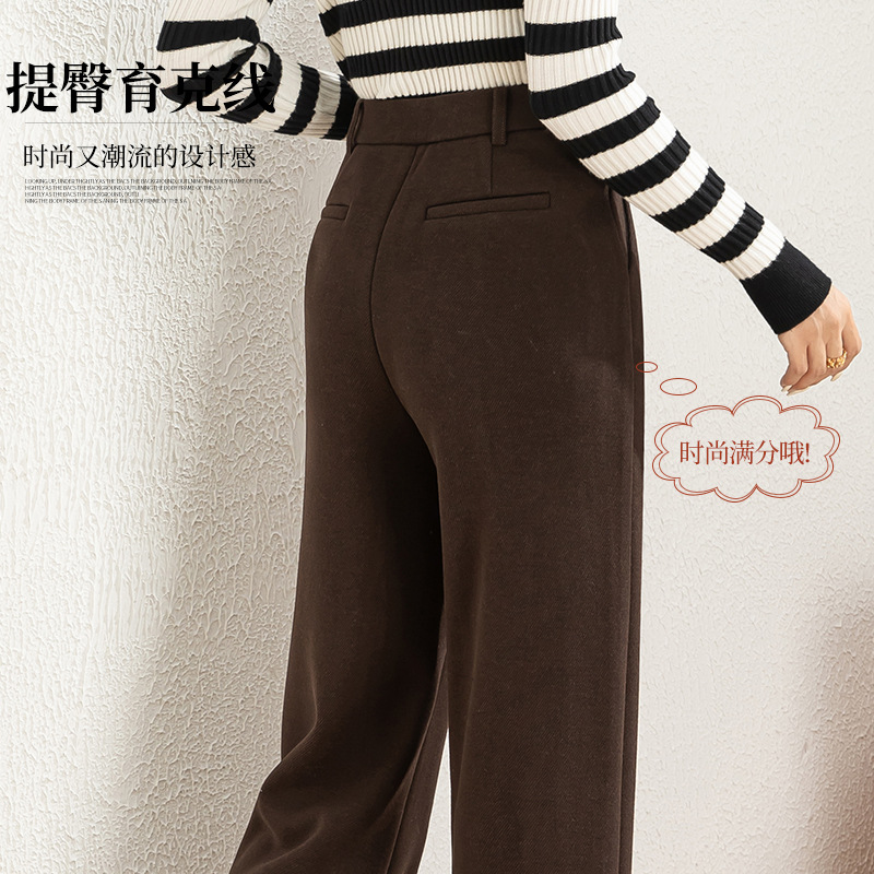 If acetate wool thickened wide-leg pants for women 2023 winter loose, high-waisted casual pants 9173D Specification image