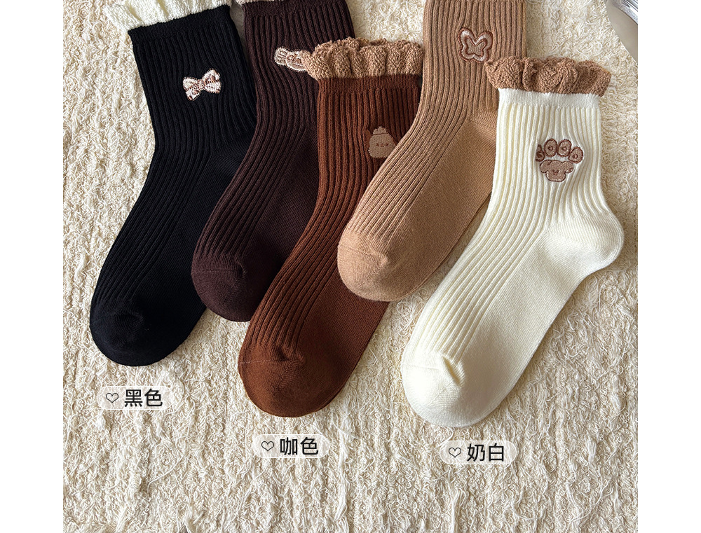 Calcetines stand one piece reemplazo de cabello calcetines de color a color primavera/otoño cachorros dulces encaje heap heap calcetines de mujer estilo japonés ins viento calcetines de mujer one piece reemplazo de cabello pic 9