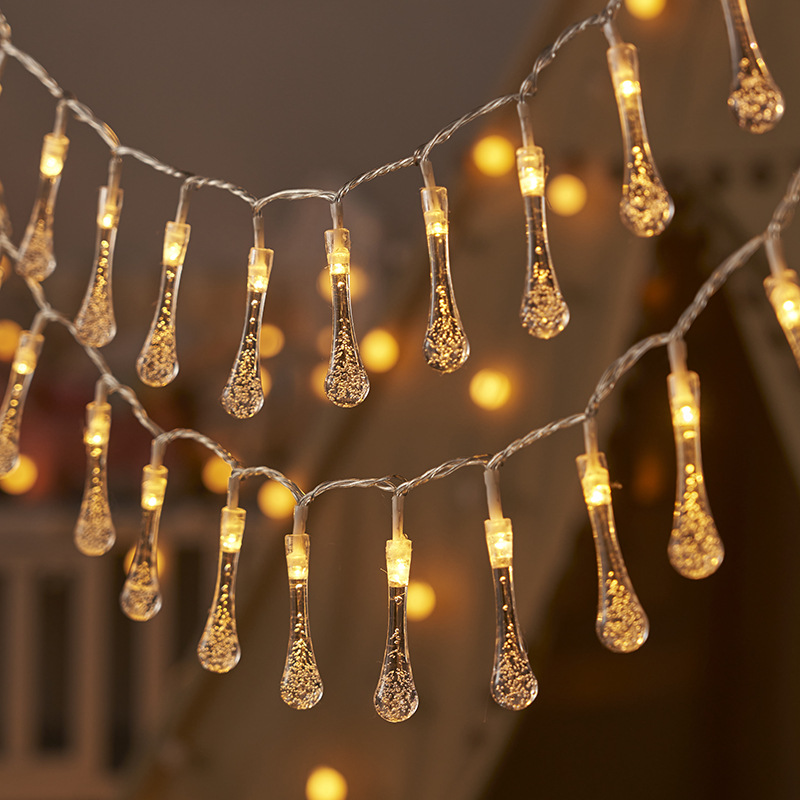 Luyuan Manufacturers Wholesale Bubble Ball Lights String Decorative Christmas Lights Led Battery Lights Usb Solar Water Drop Lights details Picture
