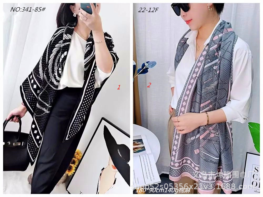 National Style Europe And The United States Popular Network Luo Explosion Cotton And Linen Printed Shawl Scarf Scarf Manufacturers Direct Sales details Picture