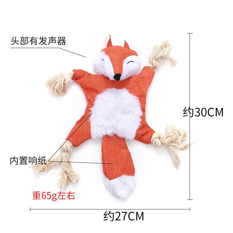 Amazon's best-selling dog plush toy, in the shape of a squirrel and a fox, comes with a rattling paper, a BB and a cat toy for delivery Application Scenario