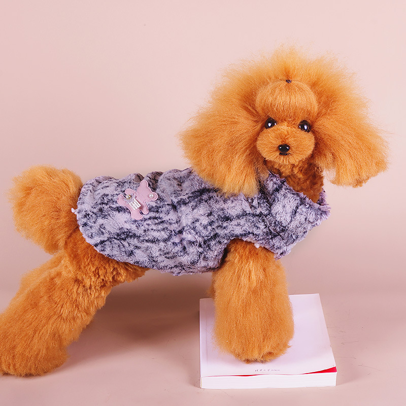 Pet clothing: Cute cartoon bear, versatile cat coat, long velvet thick and warm for autumn and winter, dog cotton-padded clothes and accessories Application Scenario