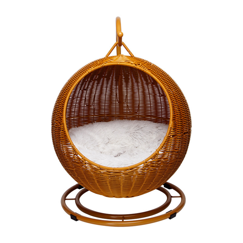 New rattan washable cat basket Summer breathable cat swing comfortable pet cat nest Item Picture