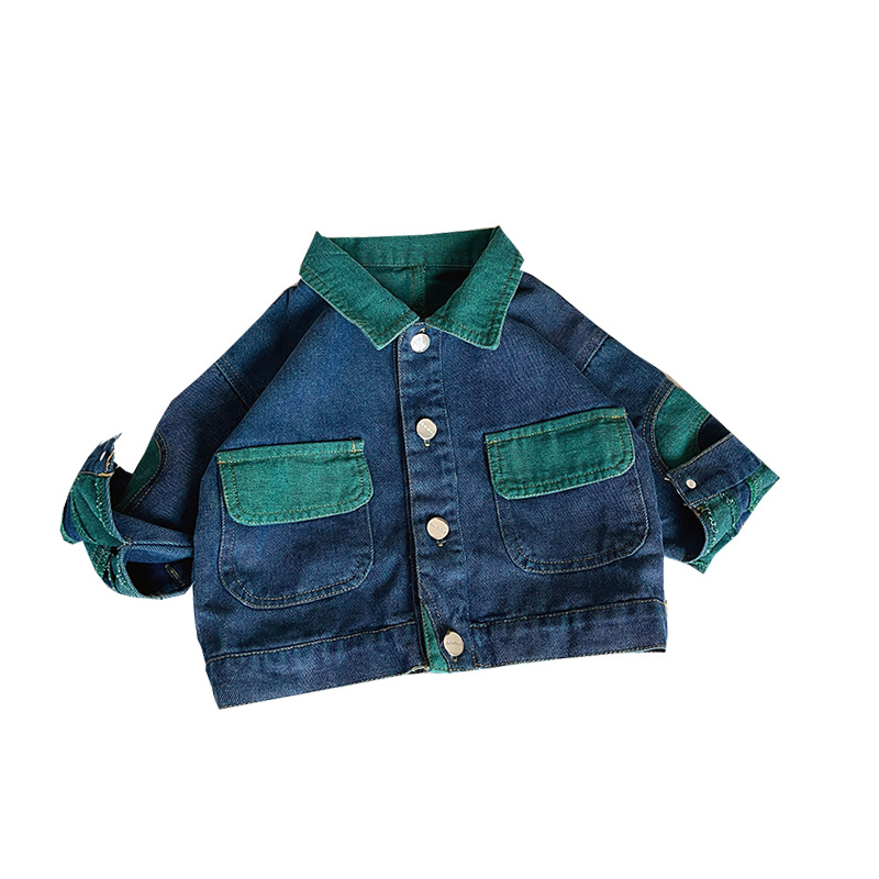 Children's Denim Jacket Spring And Autumn Boys Style Long Sleeve Cardigan Baby New Color Shirt Tide Item Picture