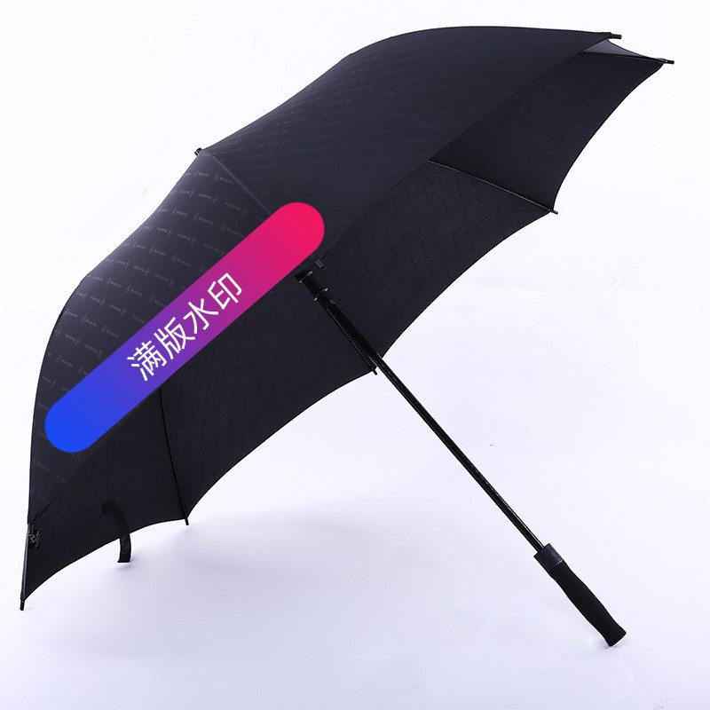 满版水印汽车长伞BENZLOGO4S店礼品雨伞30寸全纤维黑胶布高尔夫伞