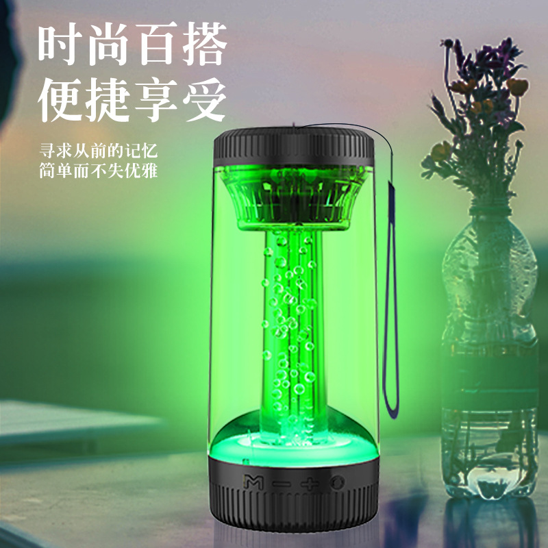 Foreign trade bestsellers: transparent color lights, camping lights, Bluetooth speakers, outdoor portable portable card-inserting wireless mini speakers details Picture