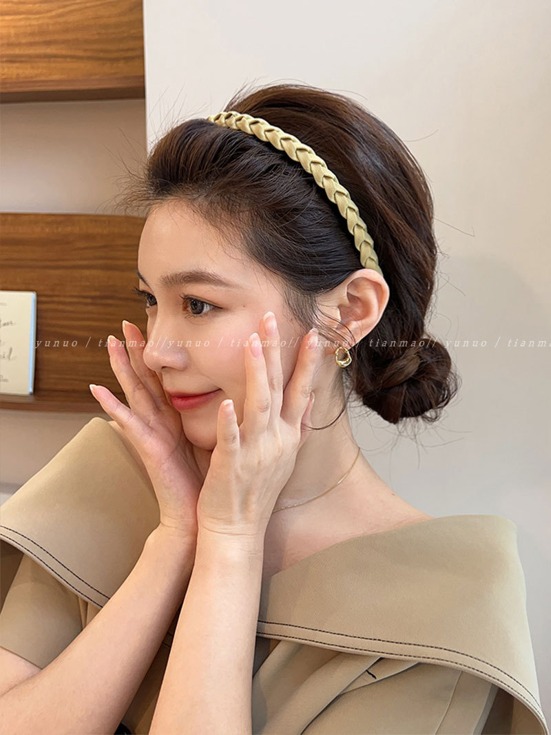 Gentle Coffee Color Summer Fine Edge Pressure Hair Clip Headband For Women 2023 New Advanced Sense Face Wash Headband Hair Accessories Specification drawing
