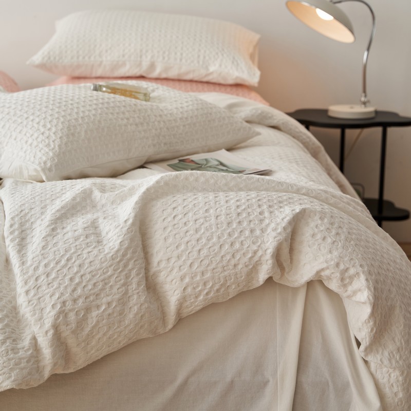 Wholesale of new Class A all-cotton waffle Japanese-style high-end pure cotton baby bedding set Pure cotton four-piece set Application Scenario
