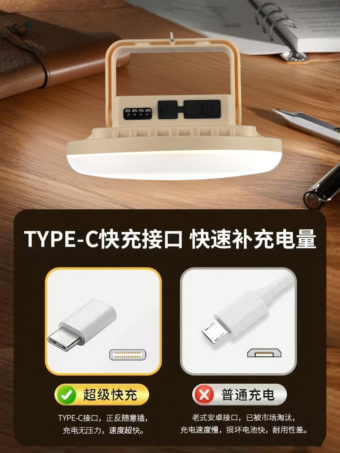 led应急灯usb充电灯可移动照明摆摊暖光灯夜市台灯地摊灯太阳能详情2