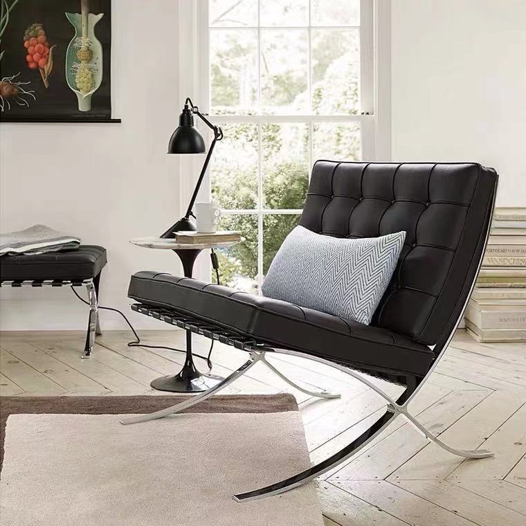 巴塞罗那椅设计师复古真皮现代简约Barcelona客厅单人休闲沙发椅详情图1