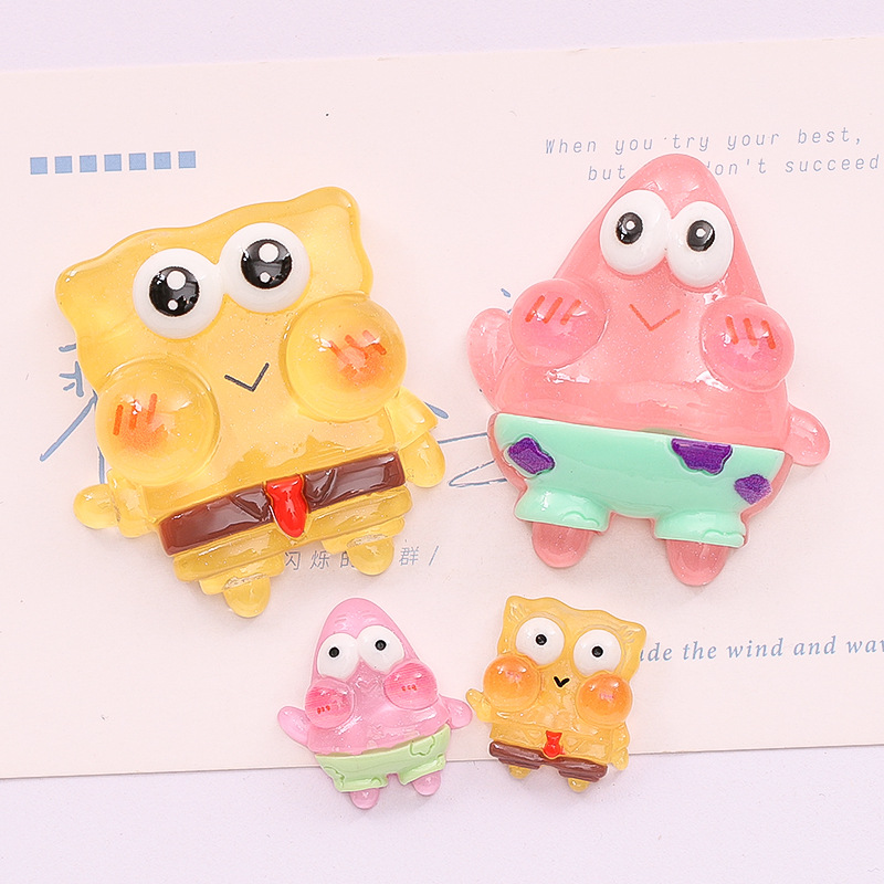 Large Cartoon Glow-In-The-Dark Spongebob Diy Cream Glue Phone Case Croc Shoe Buckle Resin Accessories Wholesale Application Scenario