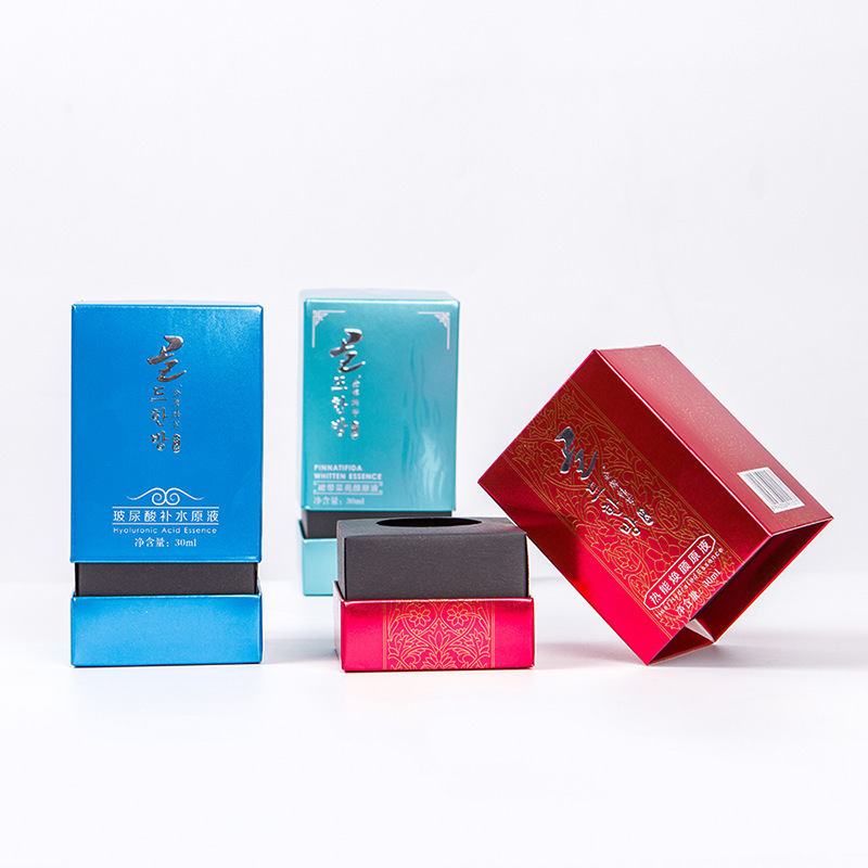 包装盒印刷化妆品盒面膜卡盒EF坑盒产品盒子金银卡扣底双插彩盒图