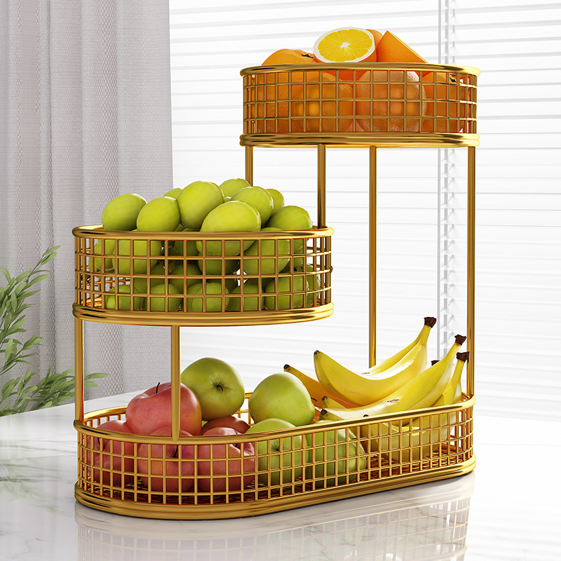 In the living room, on the coffee table, there are multi-layered fruit plates, fruit shelves, snack plates, and light luxury multi-layered fruit baskets Specification image