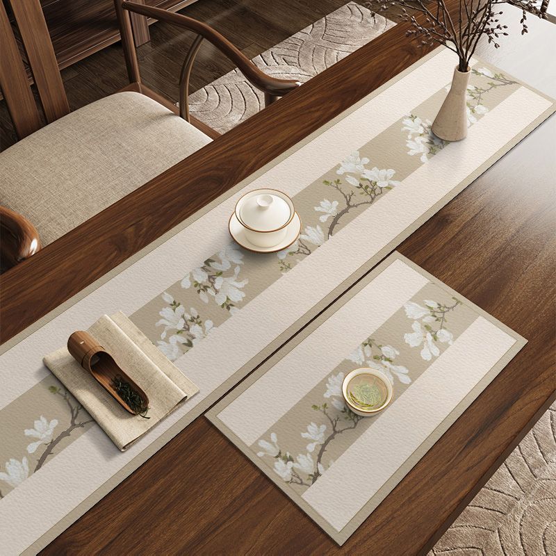 国潮新中式茶几桌布古典中国风桌旗禅意茶席茶垫吸水茶台垫布防水垫子
