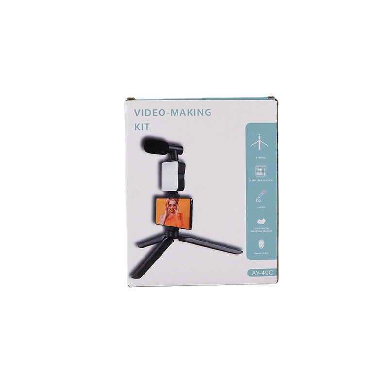 Mini square lamp mobile phone tripod set Application Scenario