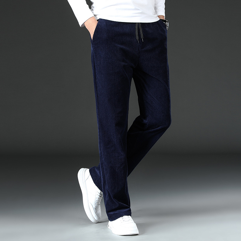 The new men's trousers for autumn and winter 2022 are casual straight-leg, loose, large-sized, mid-waist corduroy and thickened casual pants