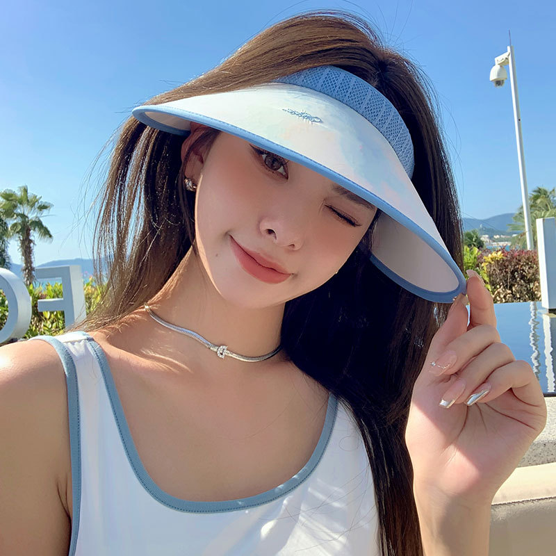 Sun protection and shading hats for women, summer wide-brimmed sun protection hairpin cap, overhead cap, outdoor popular cooling hat trend Specification image