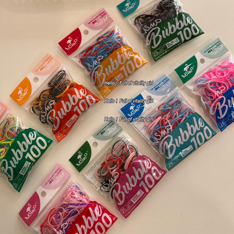 100 basic elastic hair bands, candy-colored braids, ponytail, rubber band bags, disposable hair bands and hair accessories Specification image