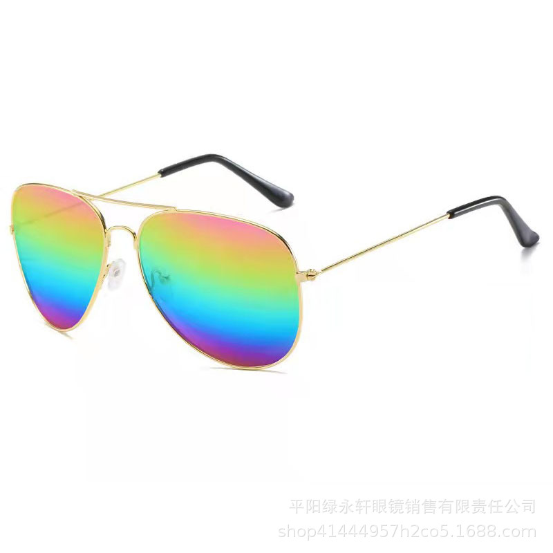 Factory direct sales of UV-resistant 3026 sunglasses, sunglasses for adults and children, decorative glasses, metal frame sunglasses Specification image