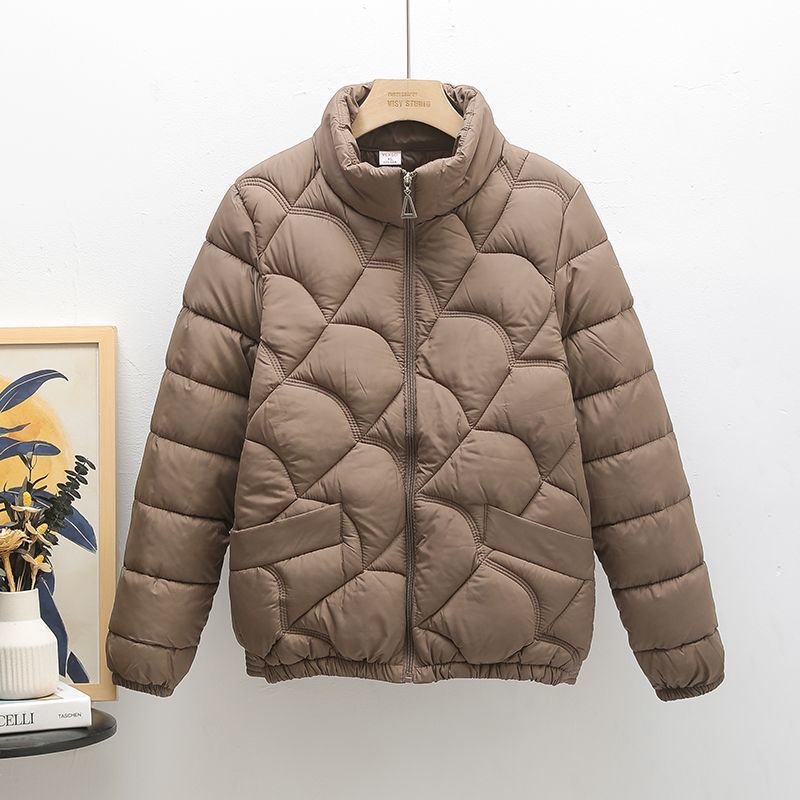 妈妈秋冬女羽绒棉服外套中年人棉衣大码显瘦小棉袄短款40岁50洋气