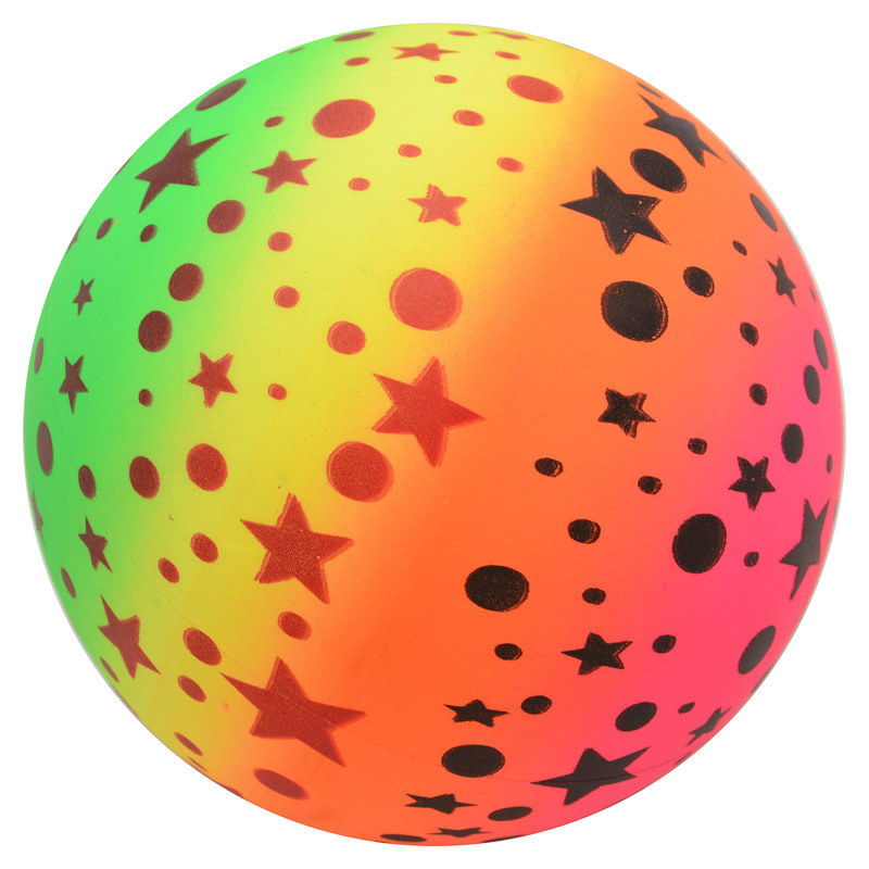9寸PVC彩虹球儿童玩具皮球充气弹力球多款图案夜市热卖爆款拍拍球详情图1