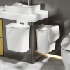 Wall-mounted kitchen trash can with lid, toilet, bathroom, living room, wastebasket, cabinet, kitchen waste hanging storage bucket details Picture