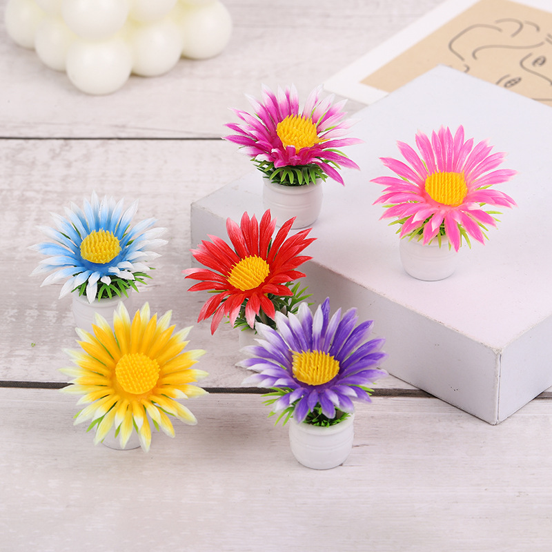 微景观仿真绿植盆栽批发 太阳花迷你盆栽装饰摆件办公卓布置盆景