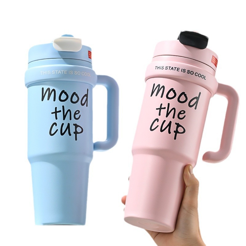 Giant insulated cup, high appearance level, large-capacity water cup for male and female students, cold and heat preservation cup, handle ice king Item Picture