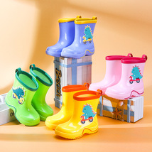 2022新款恐龙雨鞋小童中童室外雨靴中筒可爱卡通防滑儿童雨鞋学生