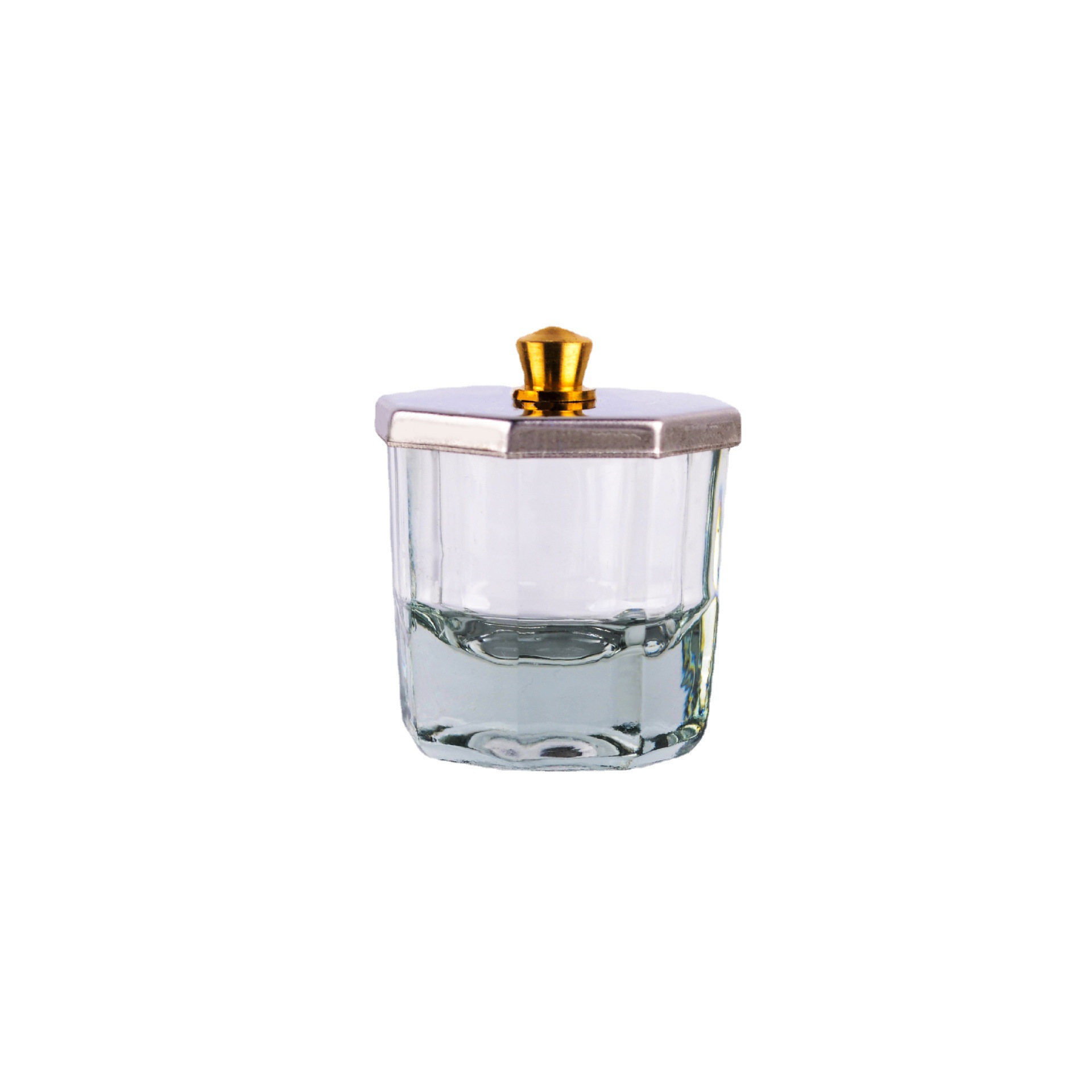 Nail art octagonal glass cup lid, nail removal water cup, stainless steel octagonal crystal cup lid, pen washing water cup lid, octagonal lid shanilak Application Scenario