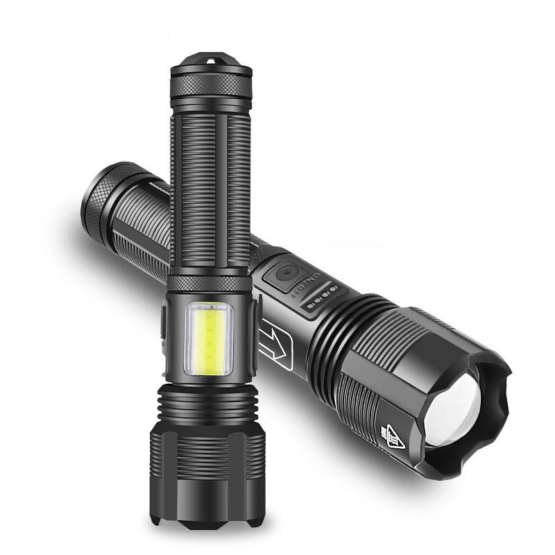 TYPE-C high-intensity flashlight, rechargeable, long-lasting outdoor zoom, long-range, multi-functional waterproof aluminum alloy lighting lamp Item Picture