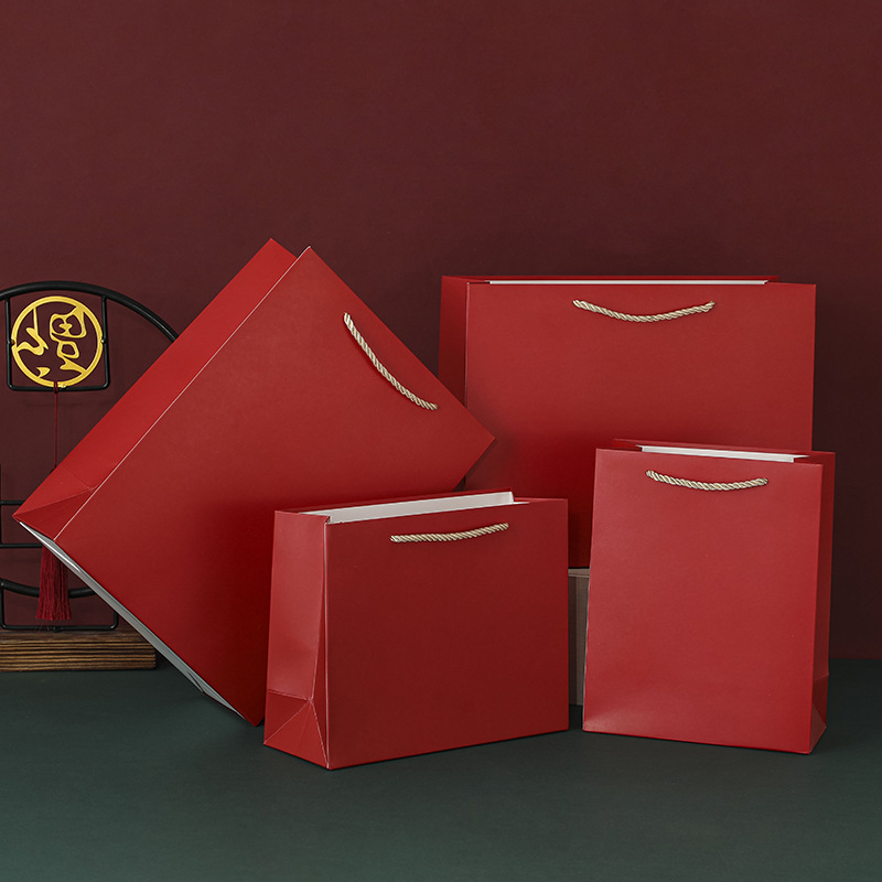 创意中国风红色礼品纸袋新年喜庆手提袋回礼袋送礼包装袋现货批发详情图4