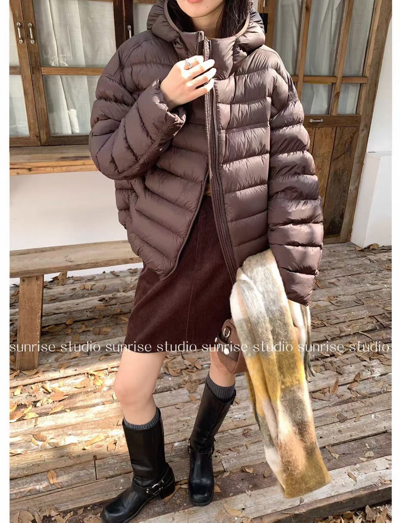 羽绒服女90白鸭绒排骨2025冬新款超好看轻薄连帽保暖短款外套批发详情23