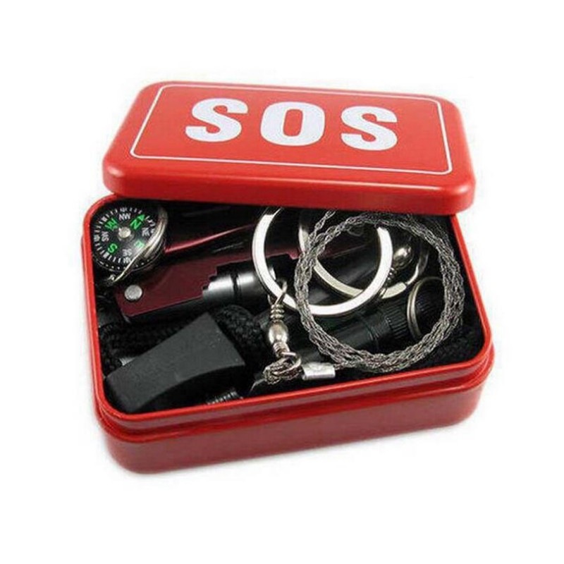 厂家直供  户外装备 野外生存工具套装 应急包SOS救生盒求生套装详情图2