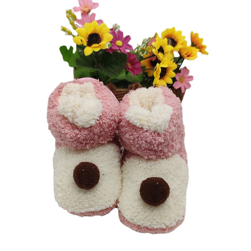 Baby cotton shoes with soft soles for autumn and winter. Cotton shoes for newborns aged 0-3-6 months without falling off. Plush baby shoes for both boys and girls. 9 Item Picture