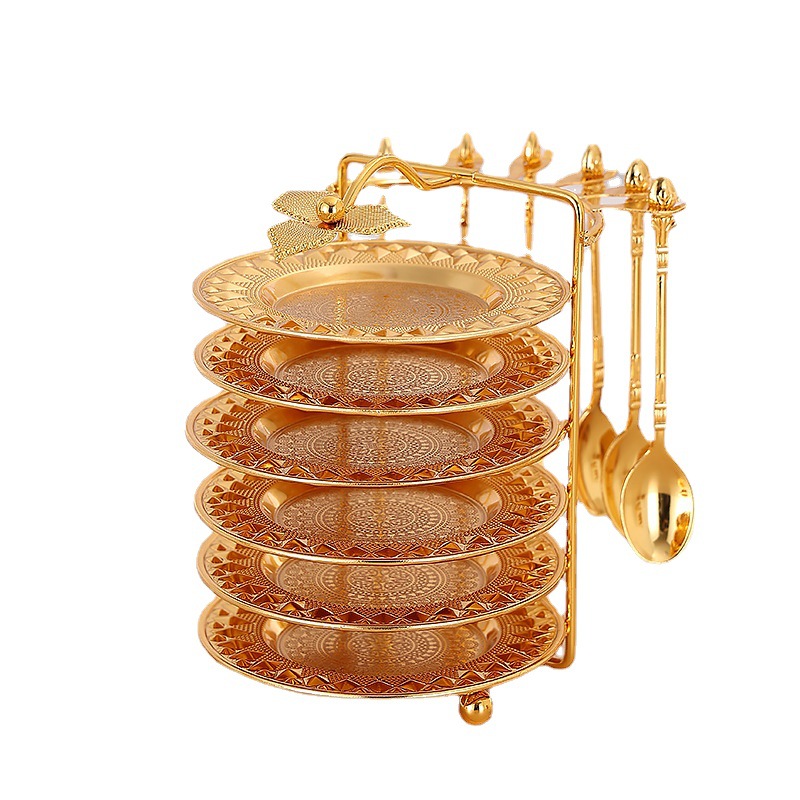 European Fruit Tray Spoon Set Afternoon Tea Cake Plate Dessert Tray Tray Tray Wedding Decoration Item Picture