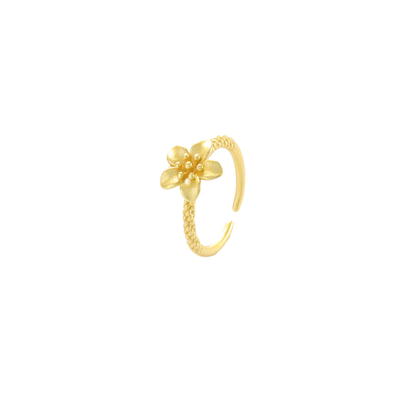 The popular flower ring on Xiaohongshu, plated with 18K real gold, is simple and does not fade for a long time, featuring a new Chinese imperial style Item Picture