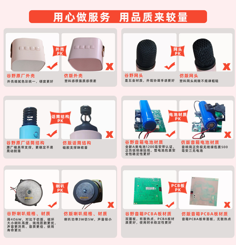 跨境热销无线蓝牙小音箱便携家庭户外唱歌专用话筒音响一体麦克风详情6