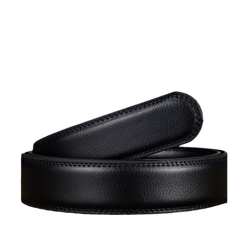 Leather Leather Men's Headless Belt 14 Grain Open Edge Automatic High-End Business Belt Does Not Lead Wenzhou Belt Men Item Picture