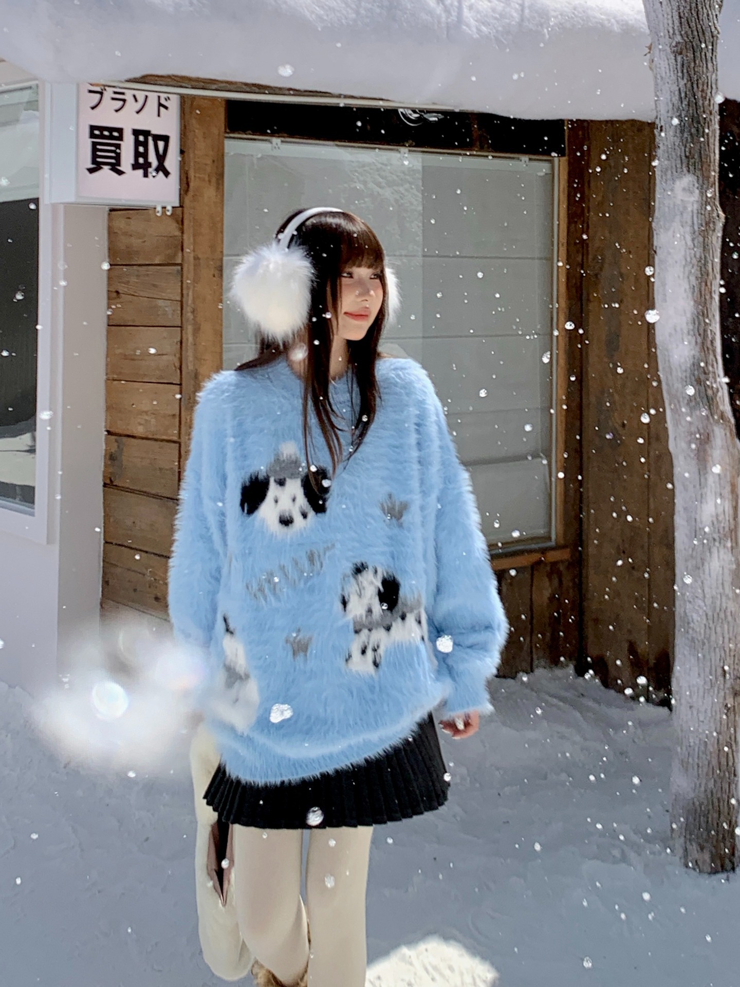 跨境外贸粉色狗狗毛衣女叠穿保暖温柔慵懒氛围感软糯针织休闲上衣详情12