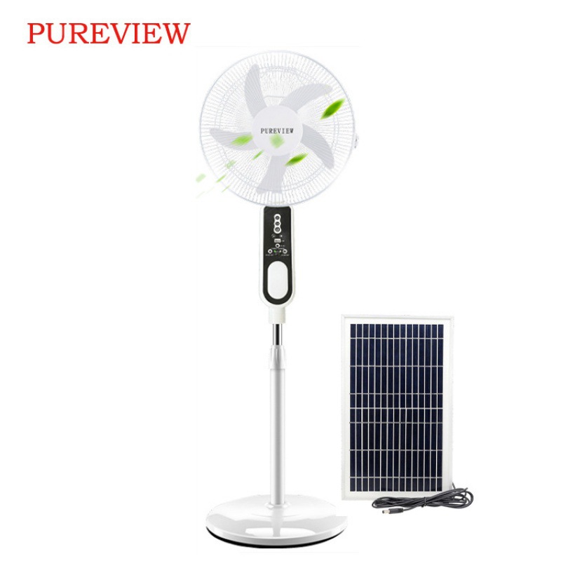 Foreign Trade New Brushless Motor 16 Inch Charging Large Capacity Battery Long Life Solar Floor Electric Fan Specification drawing