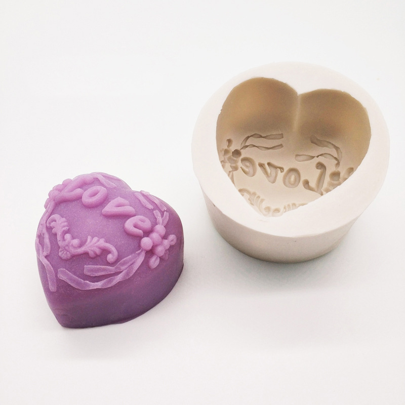 LOVE rose KISS soap silicone mold Fondant jelly diy candle drip glue decorative mold Specification image