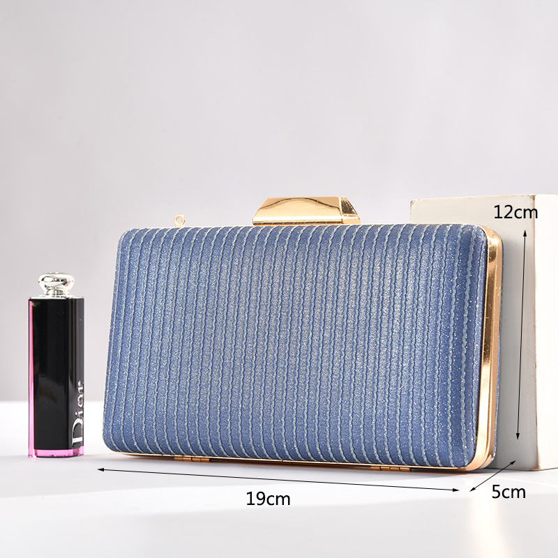 The New European And American Dinner Bag High Shiny Pair Of Open Simple Hand Wrap Party Bag Light Grain Noble Evening Gift Bag Cross-Border details Picture