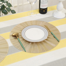 新款圆形餐桌垫 创意日式隔热餐垫咖啡杯垫 PVC西餐垫装饰桌垫批发